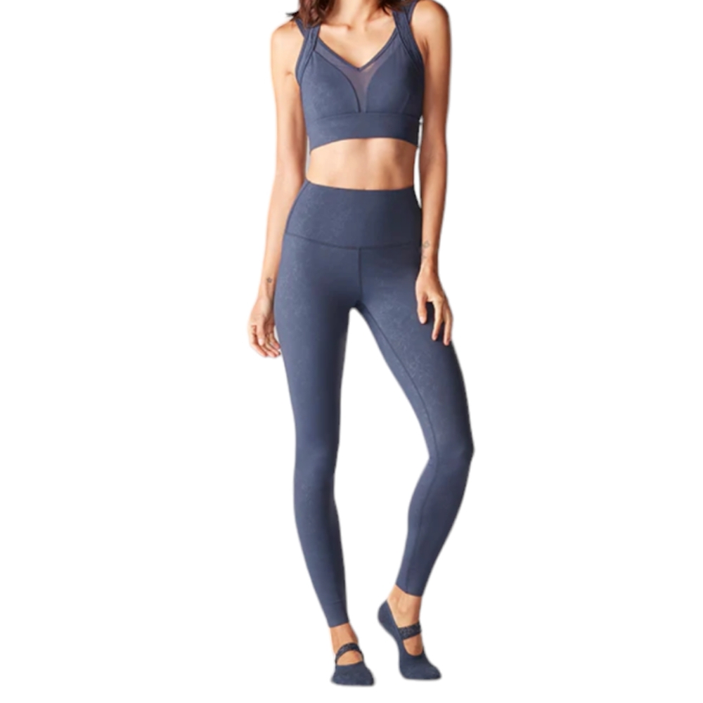 Tavi Noir Small Navy Blue Serene Bra High Waist Leggings Set Lily Print Yoga